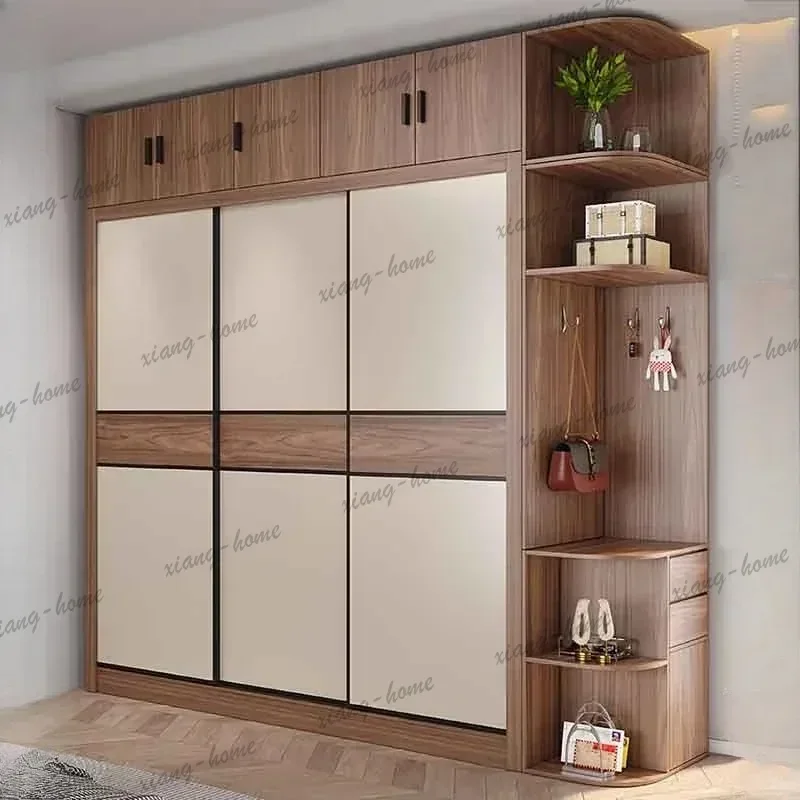 Factory Direct Modern Stylish Kleiderschrank Furniture Home Vertical Aesthetic Wardrobes Sliding Door Quiet Clothes Organizer Wa