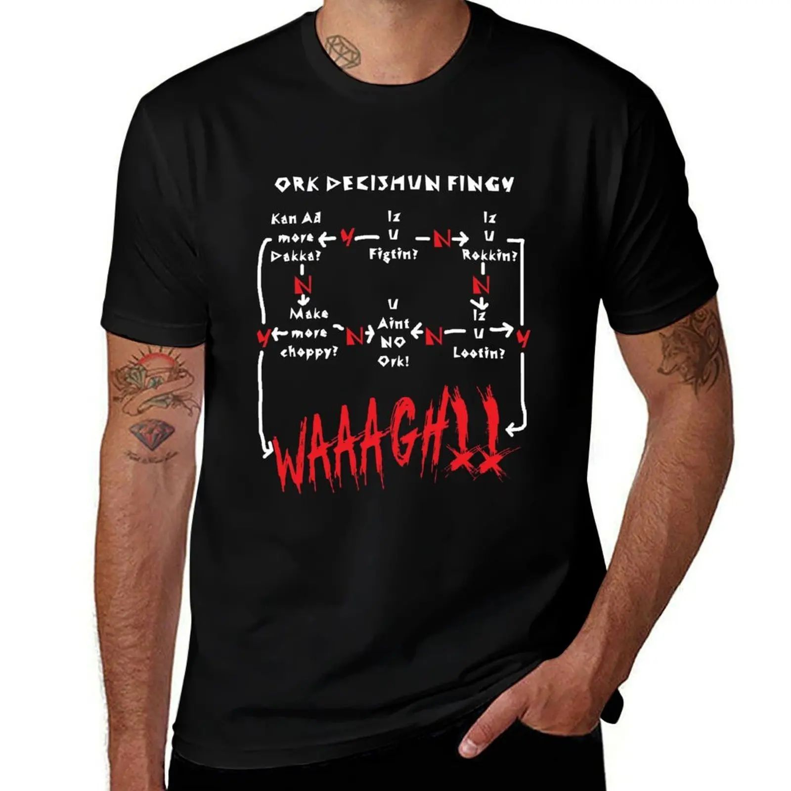 Ork Decishun Fingy T-Shirt Christmas Casual Tee Shirt