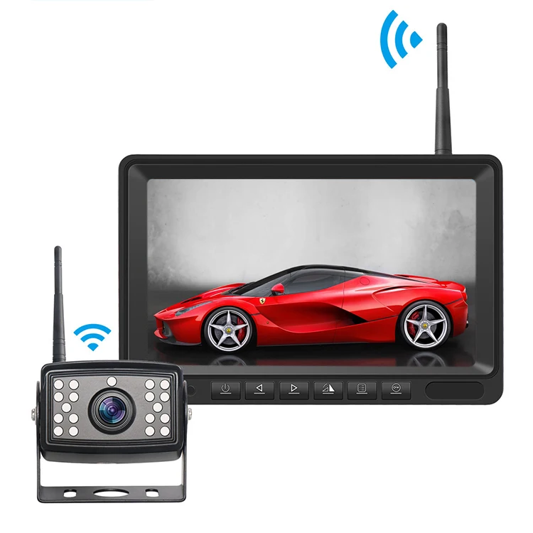 7 inch Car Monitor 2CH 4CH Wireless Display TFT LCD Digital Signal Wireless Camera For Car Bus Truck