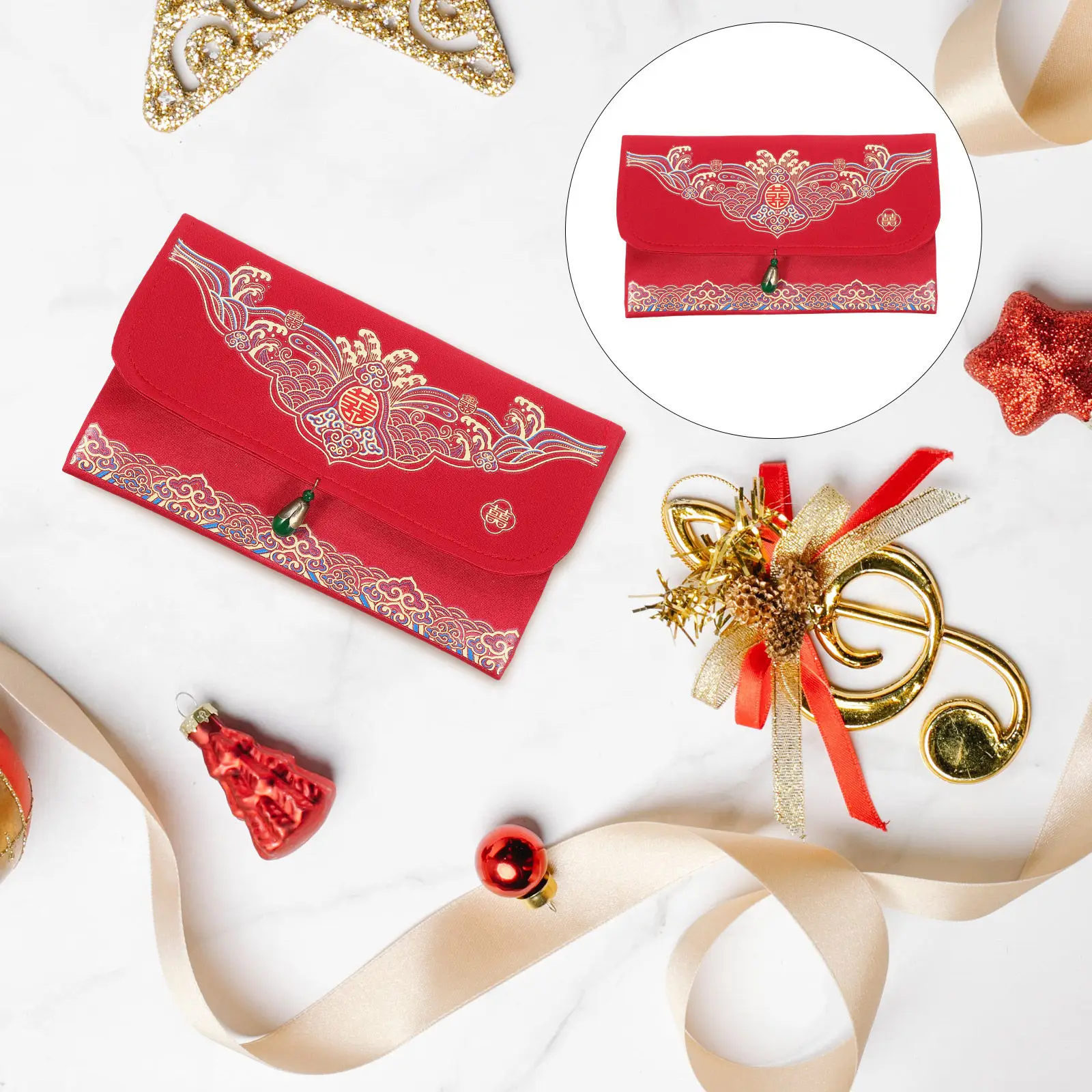 

Chinese Style Red Envelope Brocade Wedding Money Envelope Lucky Red Packet for Bride Groom Blessing Gift Wedding Party Favors