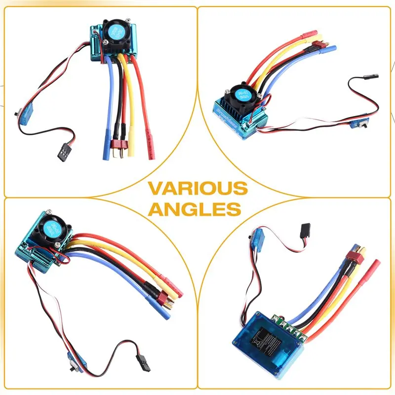 MACH-60A Brushless ESC Speed Controller With T Plug 4.0Mm Banana Connector For 2847 540 3650 RC Car Boat Motor 2-3S view 2