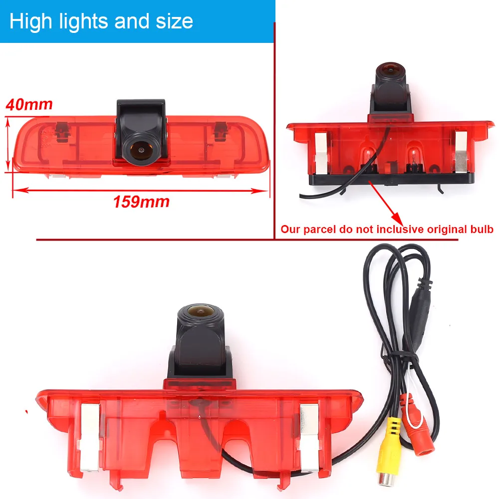 Navinio CCD Chip Car Reverse Camera for Peugeot Bipper AA Tepee 2010/10-2023/12 Citroen Nemo Kombi 2009/10-2023/12 Brake Light