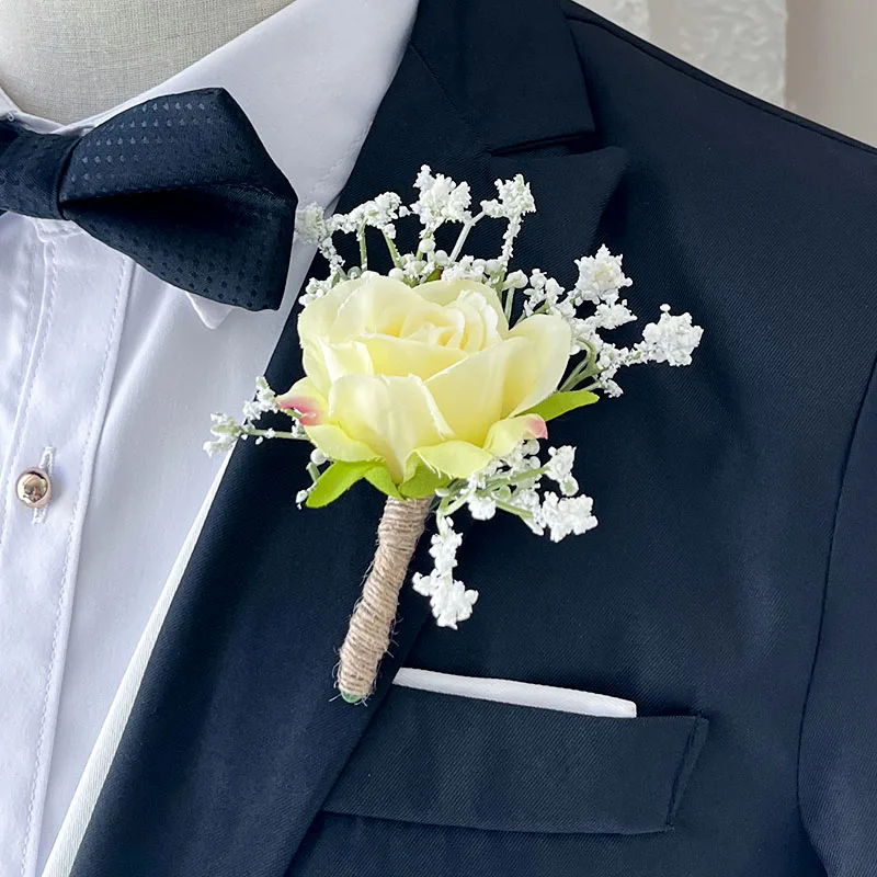 Boutonnière de Fleurs Artificielles pour Demoiselles d'Honneur, Bracelet de Corsage, Accessoires de ixde Bal