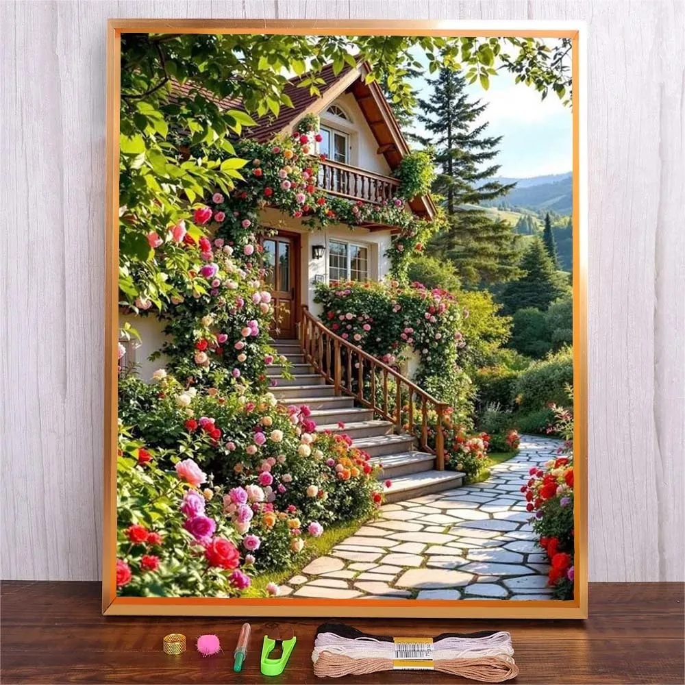 

DMC Threads Embroidery Kit With Cloth Canvas Needle Thread Kit Cross Stitch Handicraft For Living Room Bedroom Wall Decor