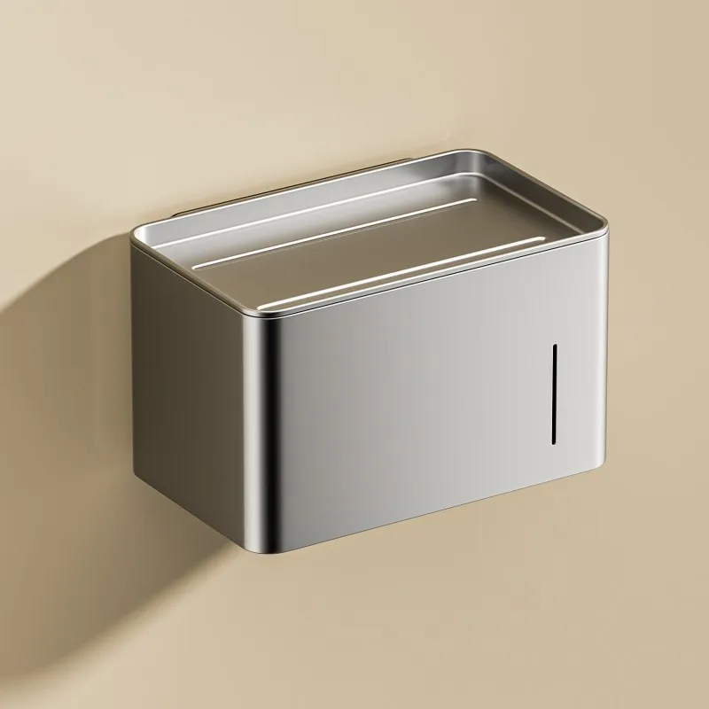 バスルームトイレットペーパーホルダー防水壁掛けトイレットペーパーロールペーパータオルラック穴あけ不要バスルーム収納棚