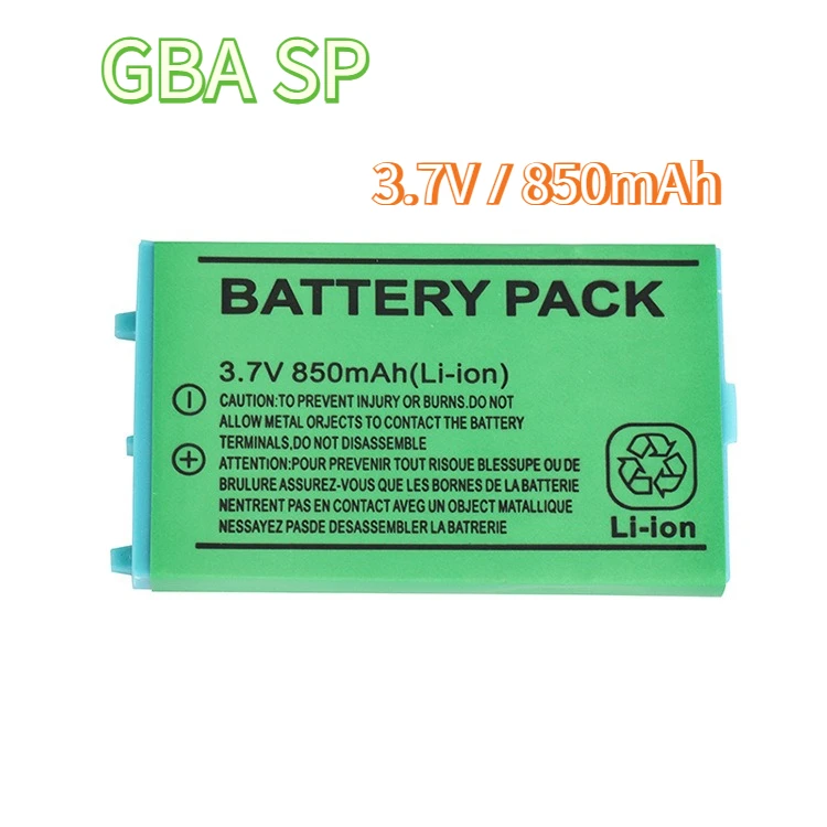 GBASP Battery 3.7V 850mAh Rechargeable Battery for Nintendo GBA SP Console Built-in Replacement Batterie with Screwdriver Tool