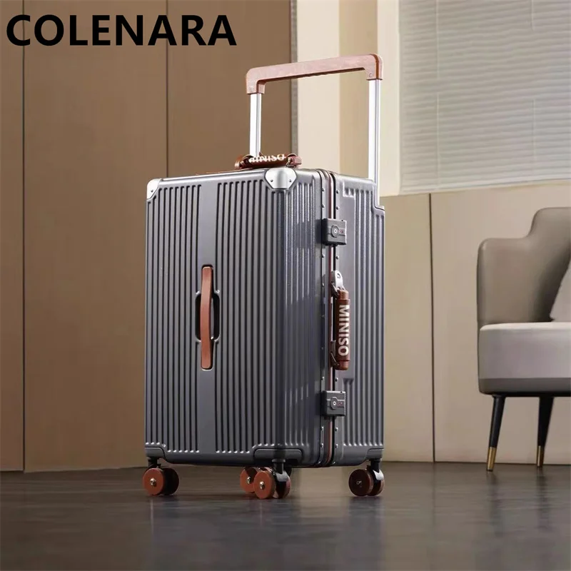 

COLENARA 20 Inch Cabin Luggage Boarding Case 28 Inch Aluminum Frame Trolley Case ABS+PC Wheeled Travel Bag Rolling Suitcase