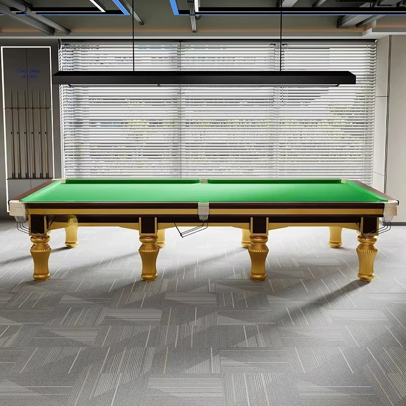 Fotografia 5: Mesa de Bilhar e Snooker Premium de 12 pés com 4,5cm de Espessura para Entretenimento em Casa, com Bolas e Tacos de Snooker
