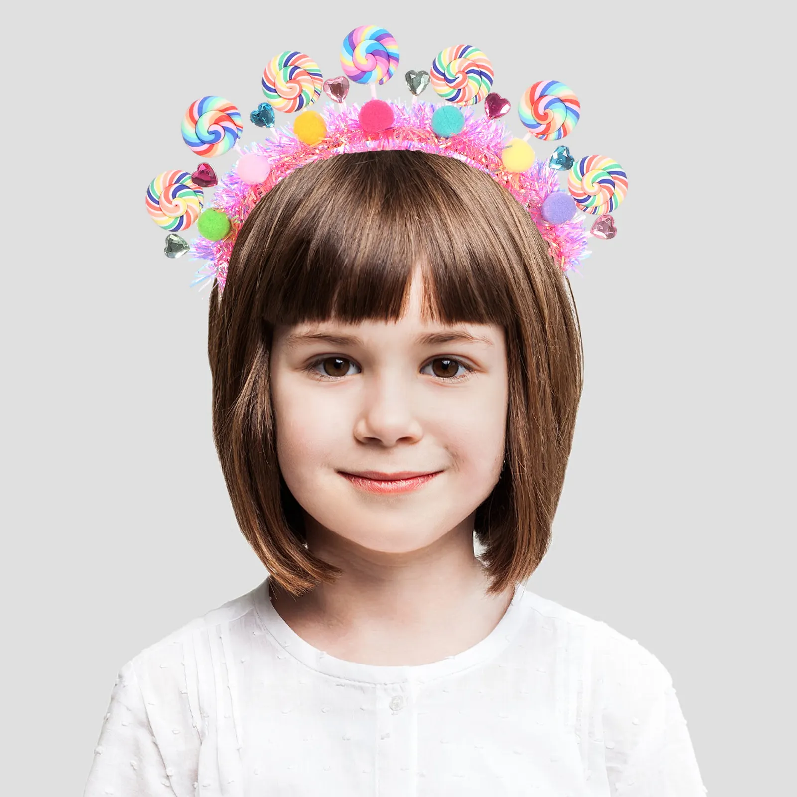 

Girls Cartoon Lollipop Headband Candy Hairband Princess Hair Hoop Birthday Holiday Party Hair Accessories Kids Hairbands