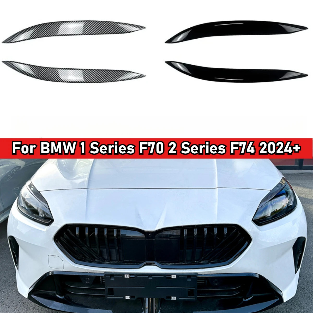 

Car Eyebrows Eyelids For BMW 1 Series F70 2 Series F74 2024+ Headlight Cover Trim Decorative Auto Body Kits Car Accessories
