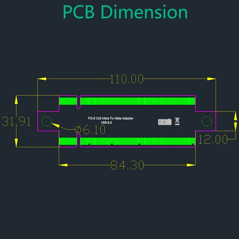 PCI Express 3.0 16x Stecker zu Stecker Adapter Stecker Riser Konverter PCI-E X16 zu PCE-E X16 verlängern Leiterplatte Design einfach zu bedienen