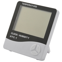 AC88-Digital LCD Indoor Outdoor Room Electronic Temperature Humidity Meter Thermometer Hygrometer Weather Station Alarm Clock
