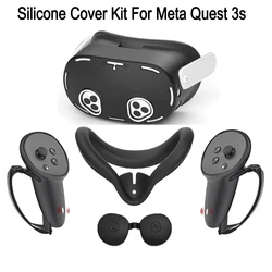 New Durable Soft Pack of 5 Silicone Protect Cover Set VR Accessories For Meta Quest 3S Covers Kit Christmas Gift