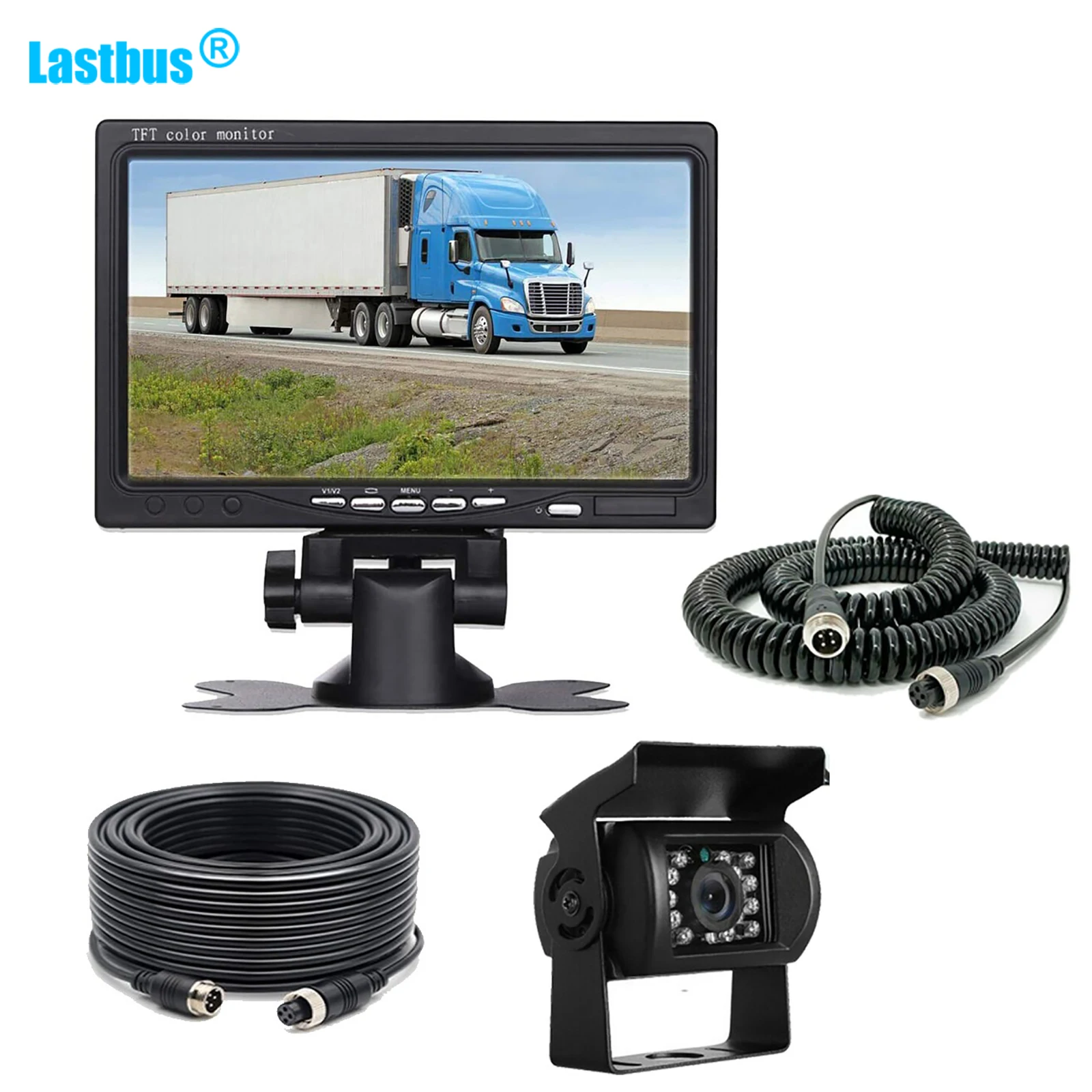 

Lastbus 7" Monitor Reversing Backup Camera for Caravan Truck+Spring Trailer Cable 12/24V