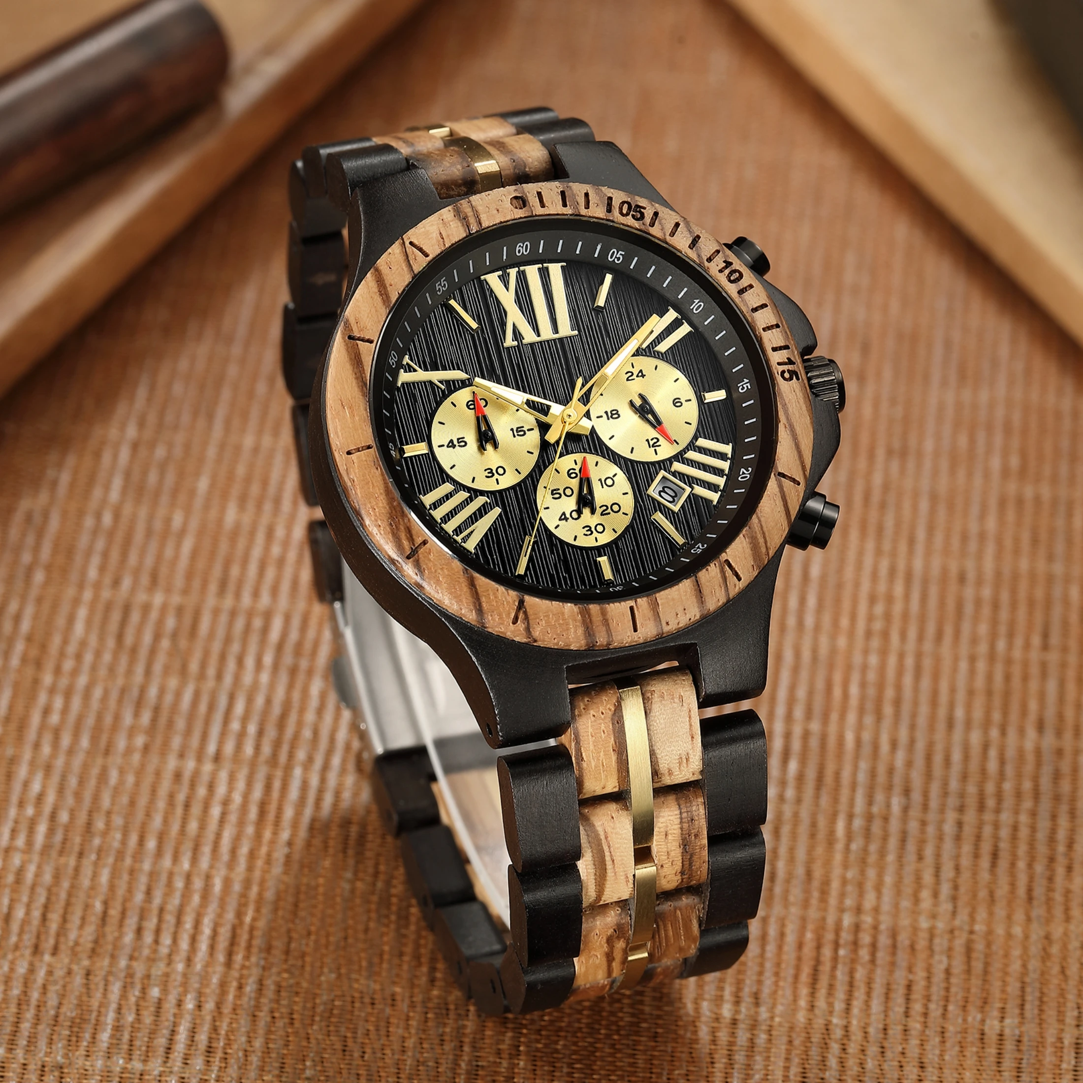 2023 Men Luxury Fashion Wood Watches Men Business Simple Wood Quartz Watch Relogio Masculino Luxury Watch Pure handmade