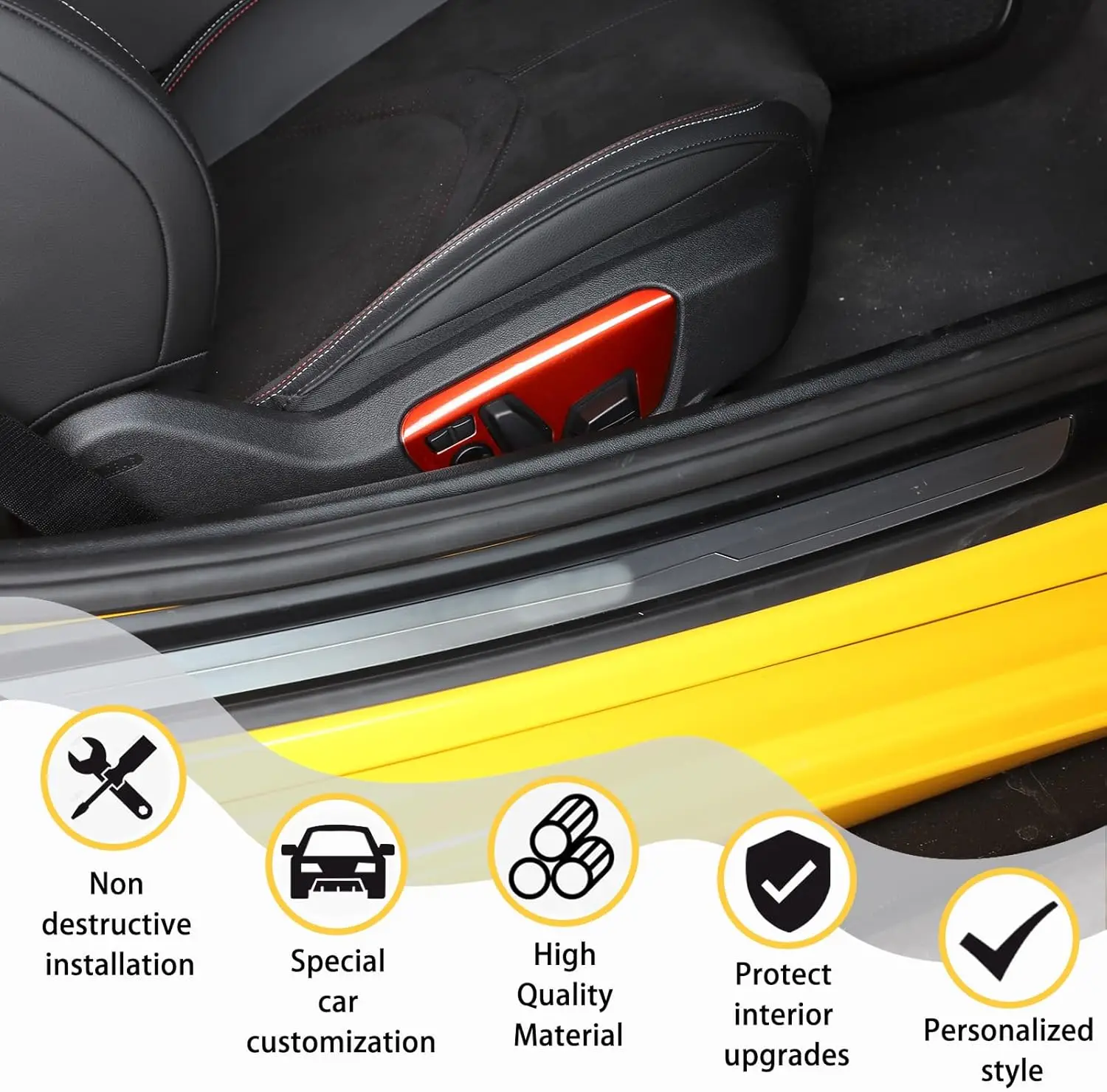 

Stainless Steel Car Seat Adjustment Button Panel Cover Trim Fit For Toyota Supra GR A90 A91 MK5 2019-2025 Decorative Accessories