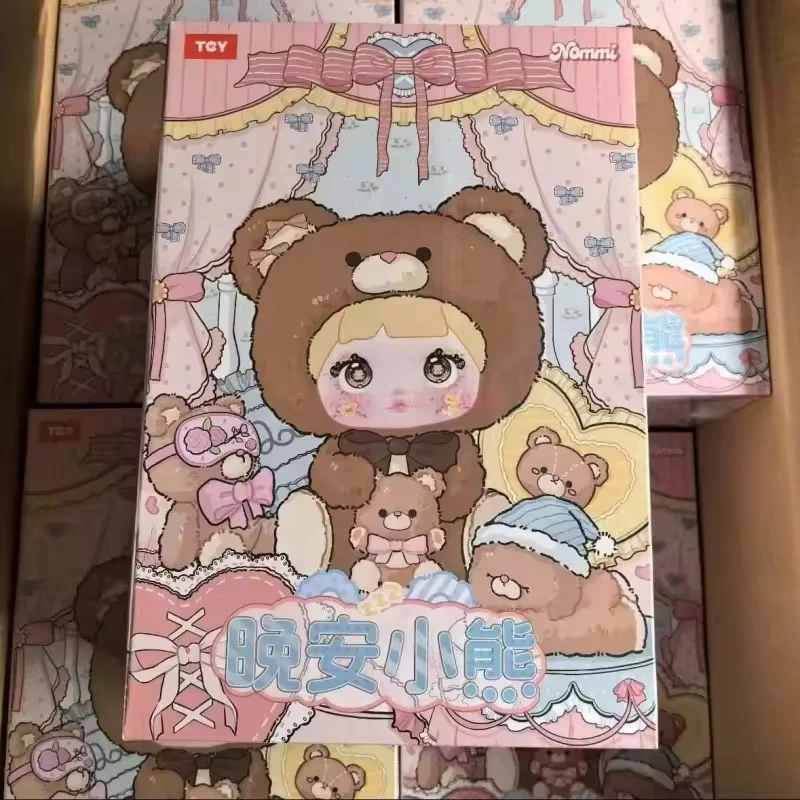 Caja ciega de la serie Nommi Goodnight Bear, muñeco de vinilo auténtico, decoración Kawaii, caja misteriosa de moda, juguetes para coleccionar, regalos de cumpleaños, 400%