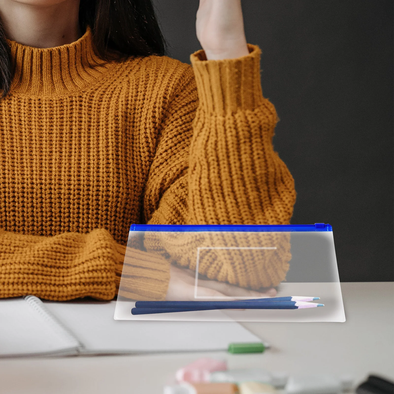 10 Pcs Pen Transparent Pencil Bag Case Zipper Lock Pouches Small Bags with Plastic Envelopes