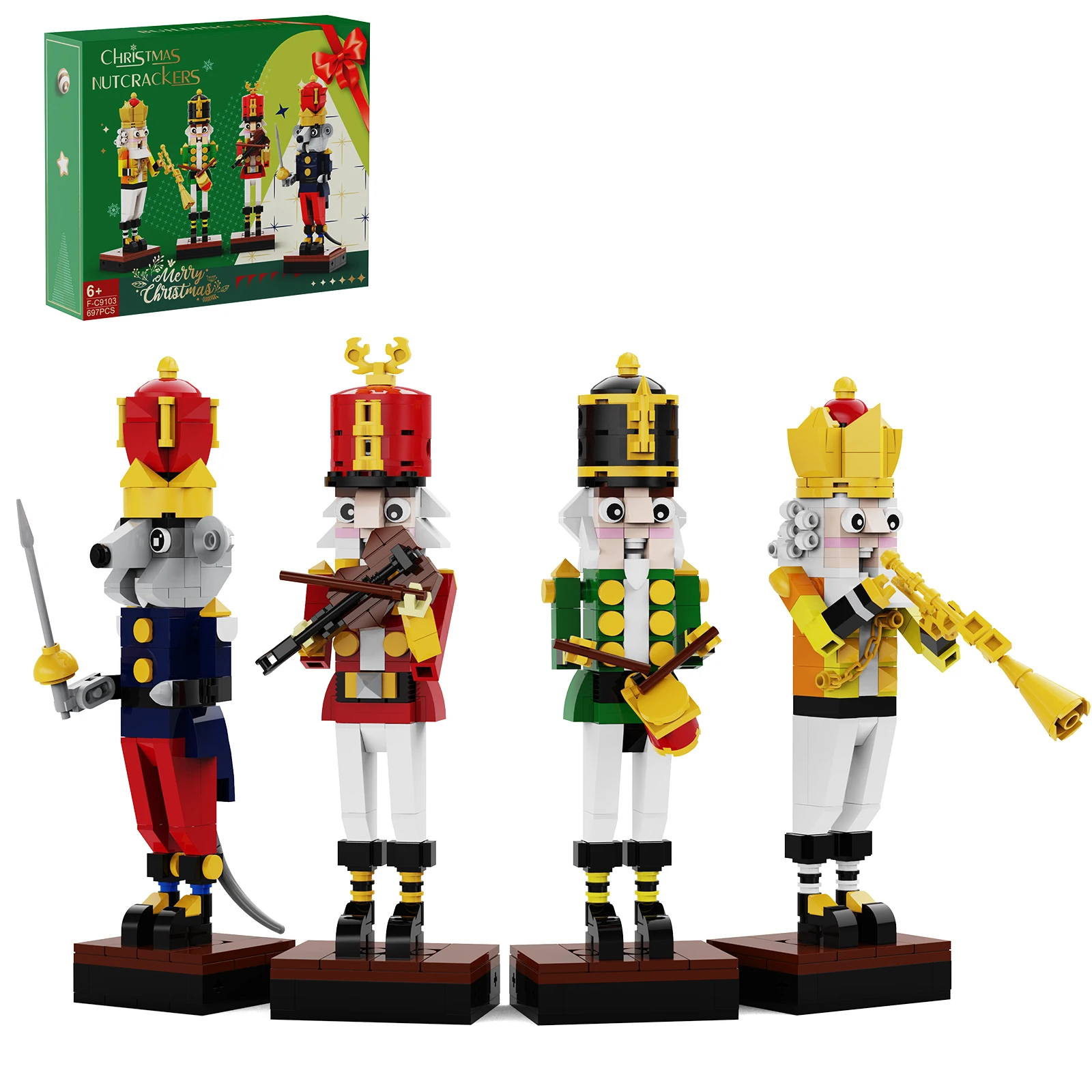 BuildMoc The Nutcrackered And The Mouse King Building Block Set Christmas Traditional Decoration Doll Model Brick Toy Child Gift