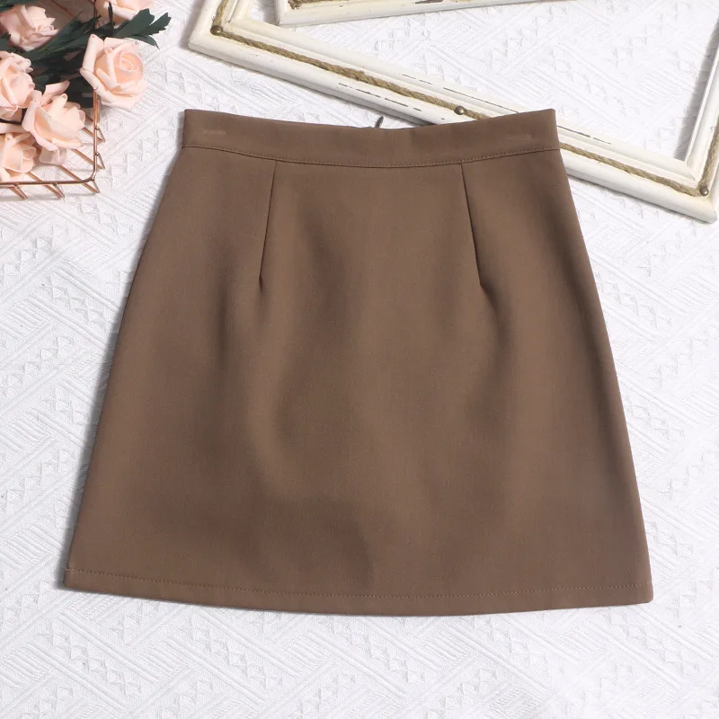 2026 Spring Elegant High Waist A- Line Mini Skirt Women's Summer Slimming Workwear Skirt Bodycon Short Skirt