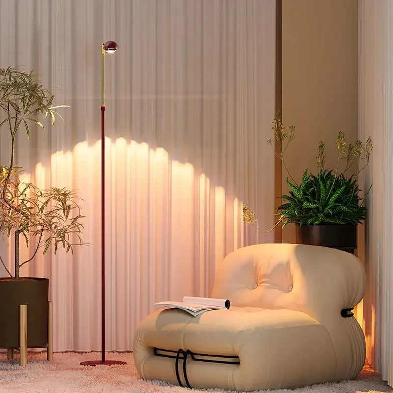 الشمال بسيط أحمر طويل القامة Cob مصباح أرضي ديكور المنزل أضواء قائمة الارتفاع وزاوية قابل للتعديل حماية العين أضواء المحيطة