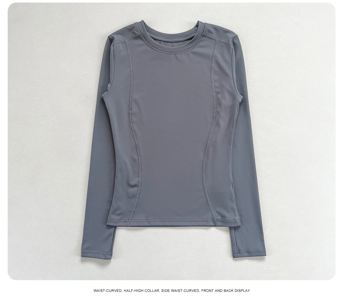 Schlankes Damen-Sportoberteil mit Langen Ärmeln, Rundhalsausschnitt, Weich und Atmungsaktiv für Fitness, Laufen, Yoga und Workout – Detail 10