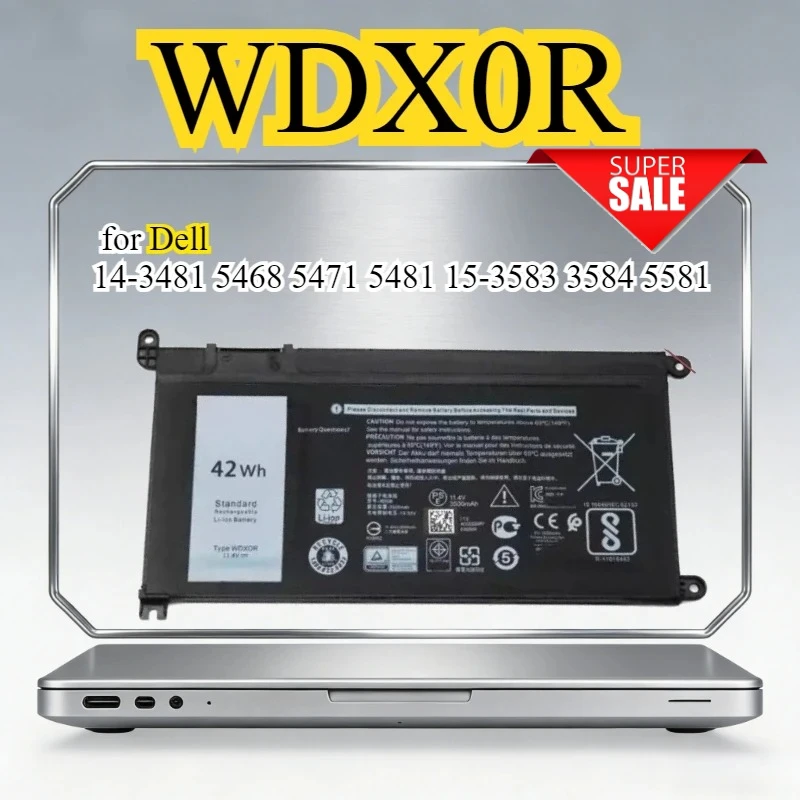WDX0R Laptop Battery for Dell 14-3481 5468 5471 5481 15-3583 3584 5581