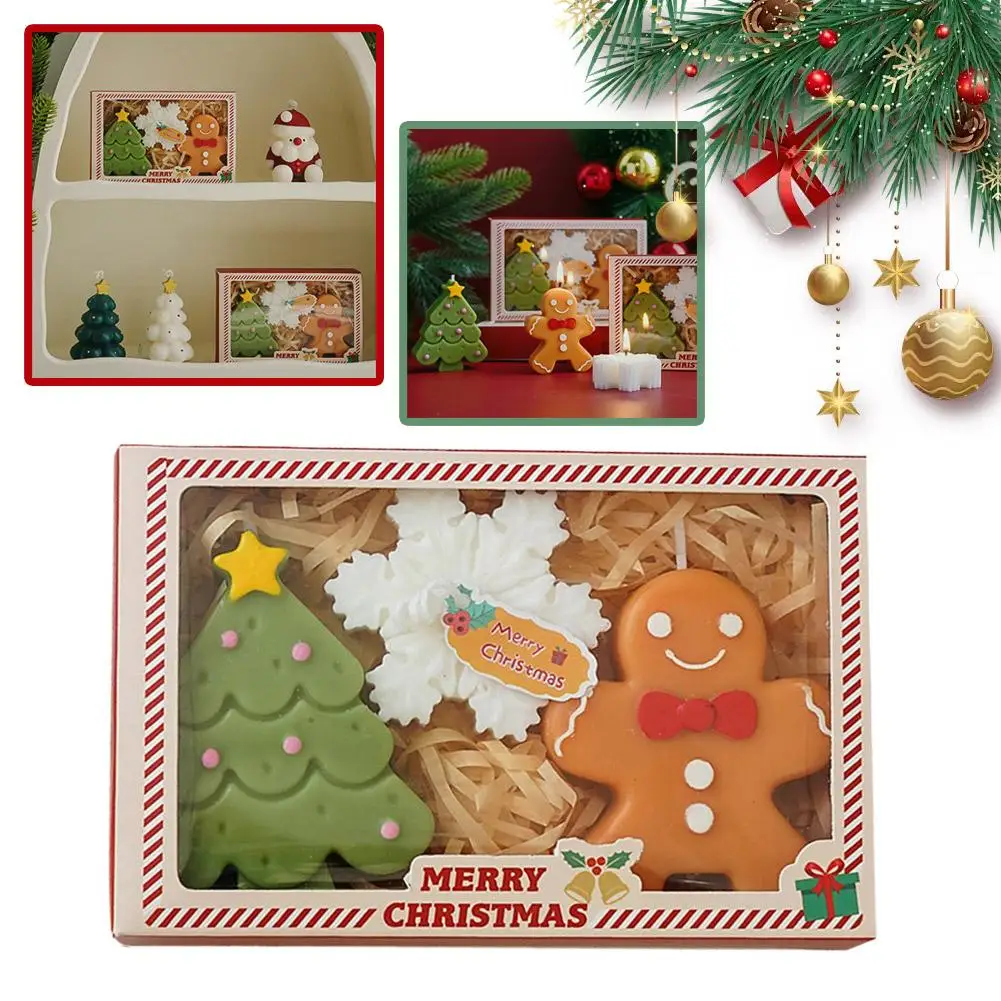 Christmas Scented Candles Gift Box Ornament Smokeless Romantic Incense Aromatherapy Candle Solid Perfume Set Atmosphere Souvenir