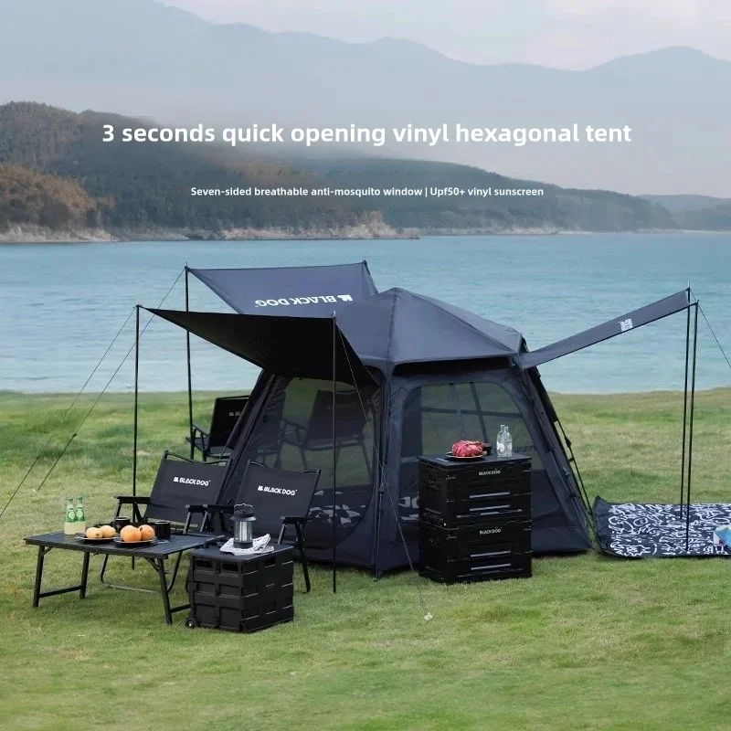 Outdoor Camping Hexagonal Tent Canopy Two-in-one Thick Rain Automatic