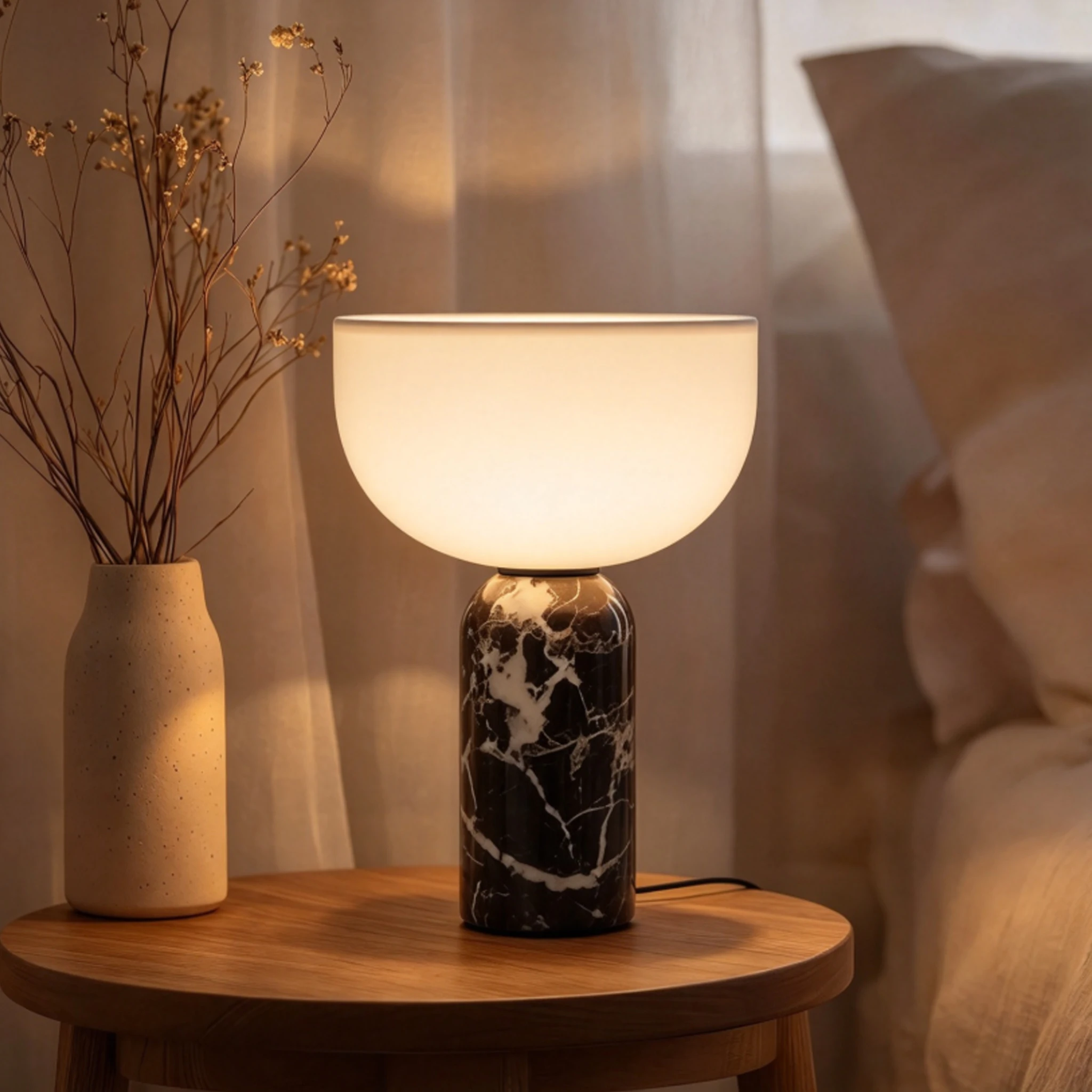Natural Marble Table Lamp 4000mAh Rechargeable Luxury Desk Lamp Living Room Study Office Hotel Bedroom Decor Atmosphere Lamp