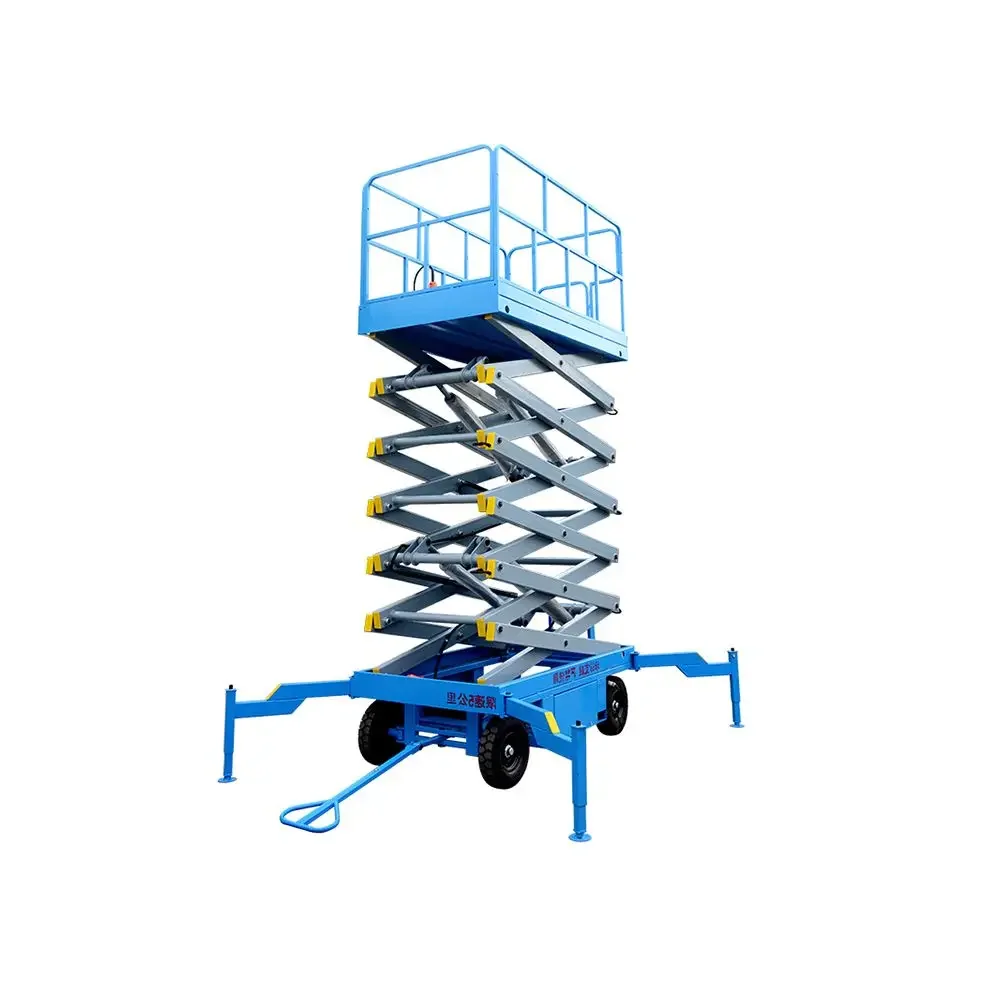 2024 Nuovo Magazzino 6M 8M 10M 12M 14M Piattaforma di Sollevamento Idraulica Tracked Scissor Lift Piattaforma di Sollevamento Elettrica Consegna Veloce