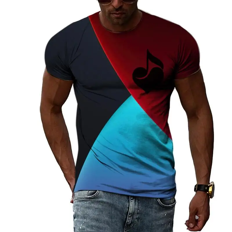 

New Tide Summer Fashion Graffiti Picture T-shirts Casual Print Tees Hip Hop Personality Round Neck Short Sleeve Tops