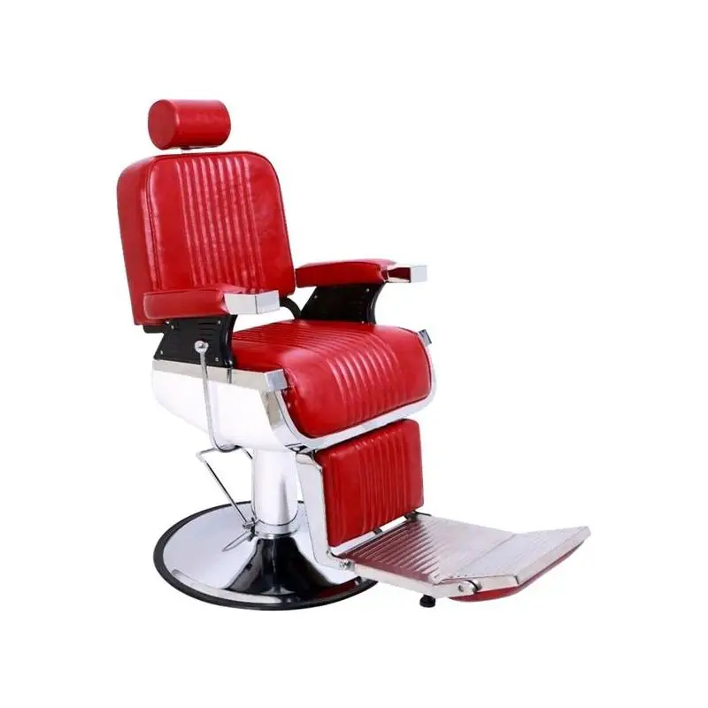 

Heavy-Duty Hydraulic Barber Chair for Salon & Spa - Red Beauty Equipment, Adjustable & Comfortable Design