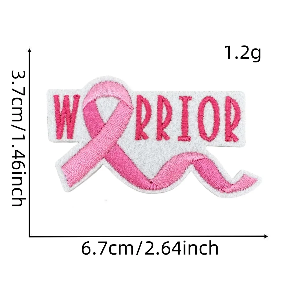 Iron Patch Pink Love Cloth Care for Women's Health Breast Prevention Charity Event Badge Sewn Iron on Patches for Clothes