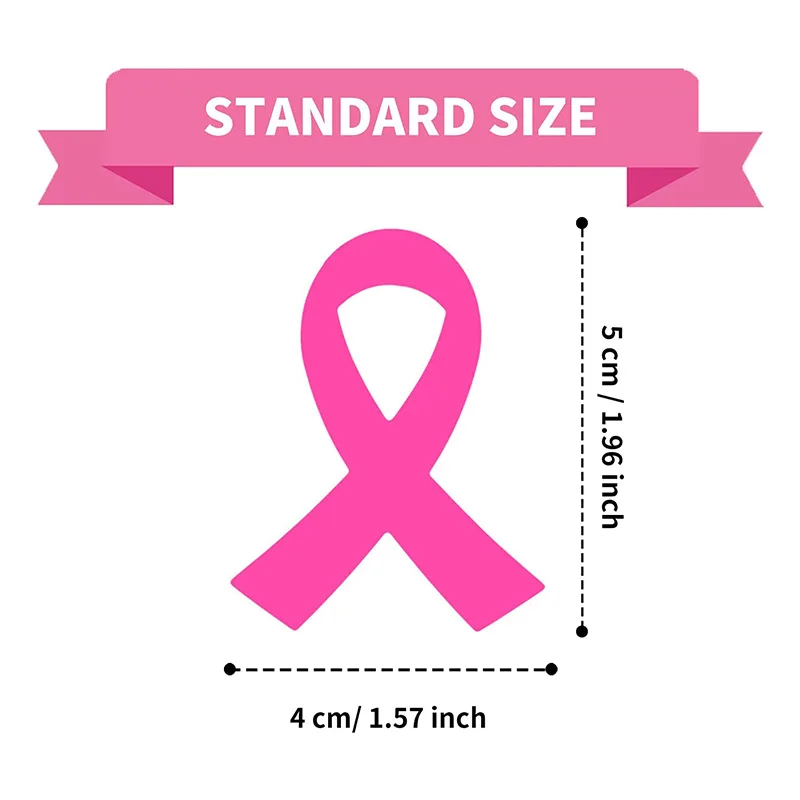 Breast Cancer Awareness Stickers Pink Breast Cancer Awareness Ribbon Stickers 50Pcs Adhesive Breast Cancer Decal Label Sticker view 2