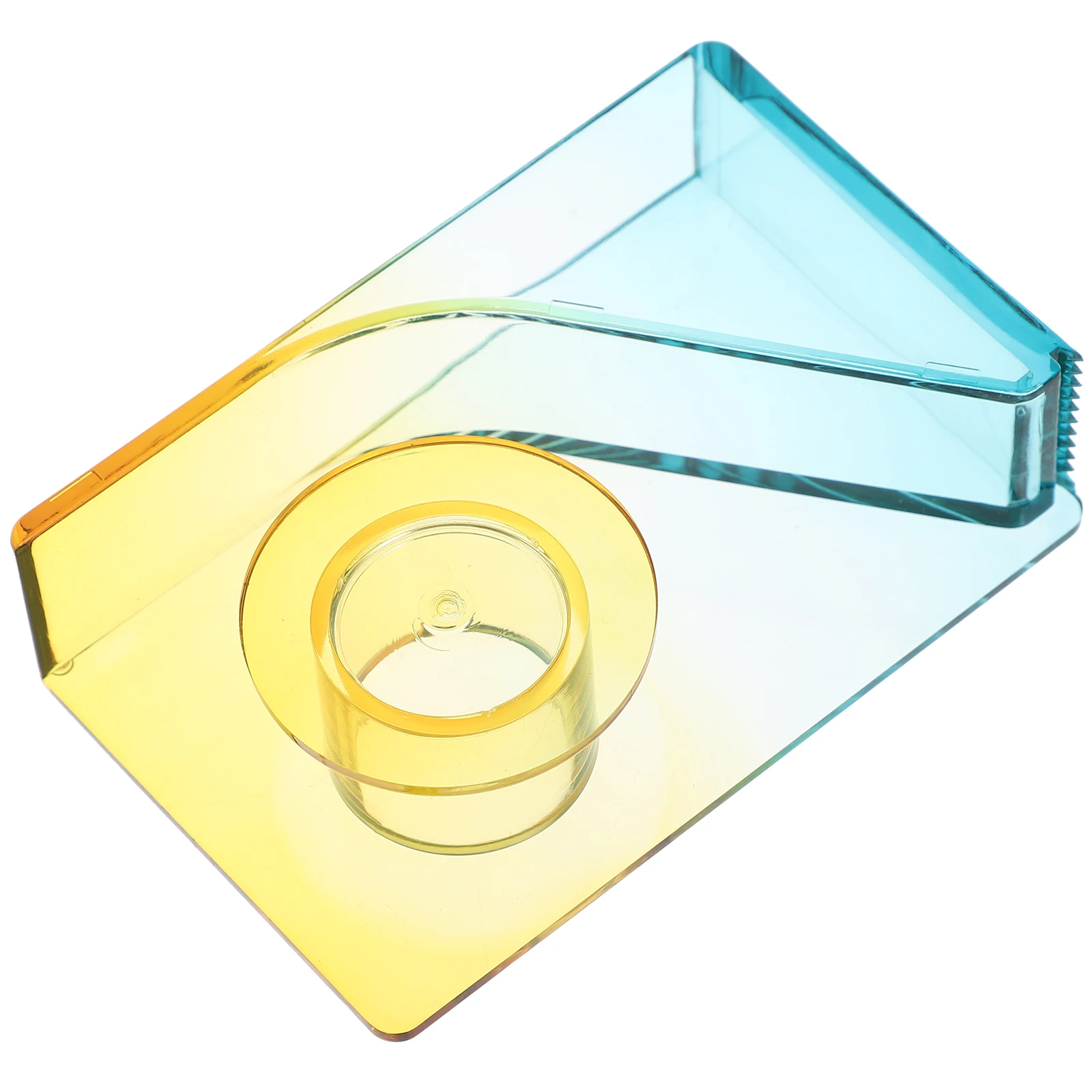 Mini Tape Dispenser Red Blue Gradient Small Size Desktop Office Packing Refillable Plastic Storage Portable Holder