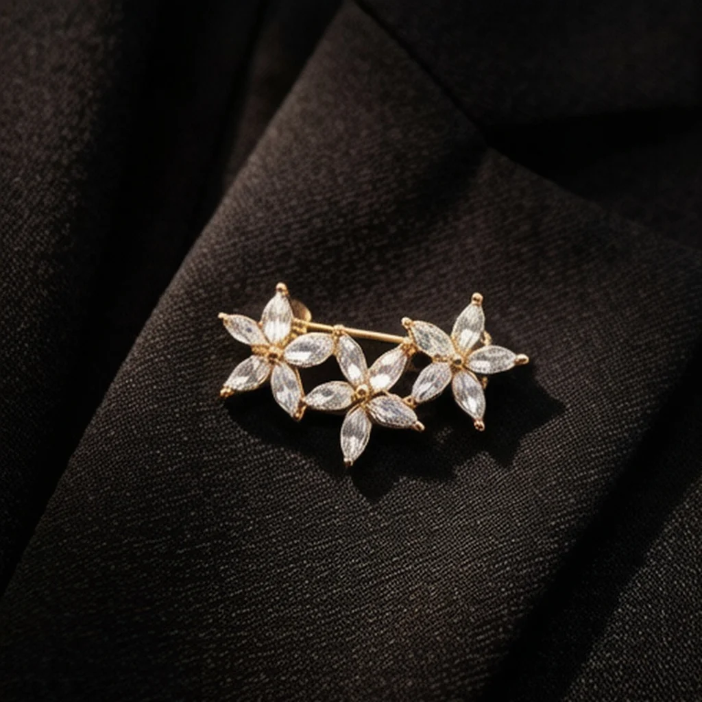 Trend 26 Date Out Anti-Exposure Magic Pin, Themed Brooch, High-Value Business Banquet Brooch, Hidden Button, French Style, Metal Lapel Pin, Ins Style Brooch, Couple Brooch, Unique Decorative Pin, Minimalist, High-End, Bag Accessories, Diy, Distinctive