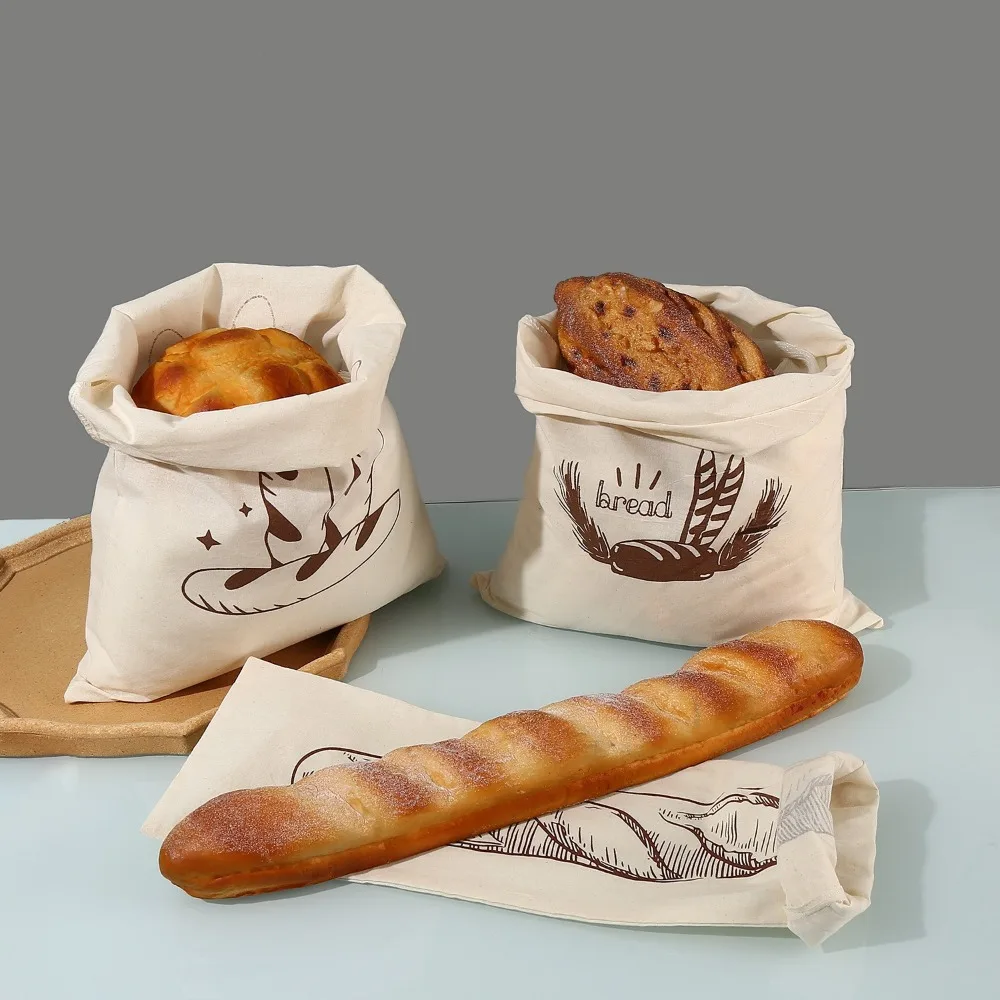 Breathable Breathable Organic Cotton Linen Bread Bags Reusable Drawstring Storage Keep Bread Fresh Longer Eco-Friendly for Artisan Loaf - Aliexpress Deal