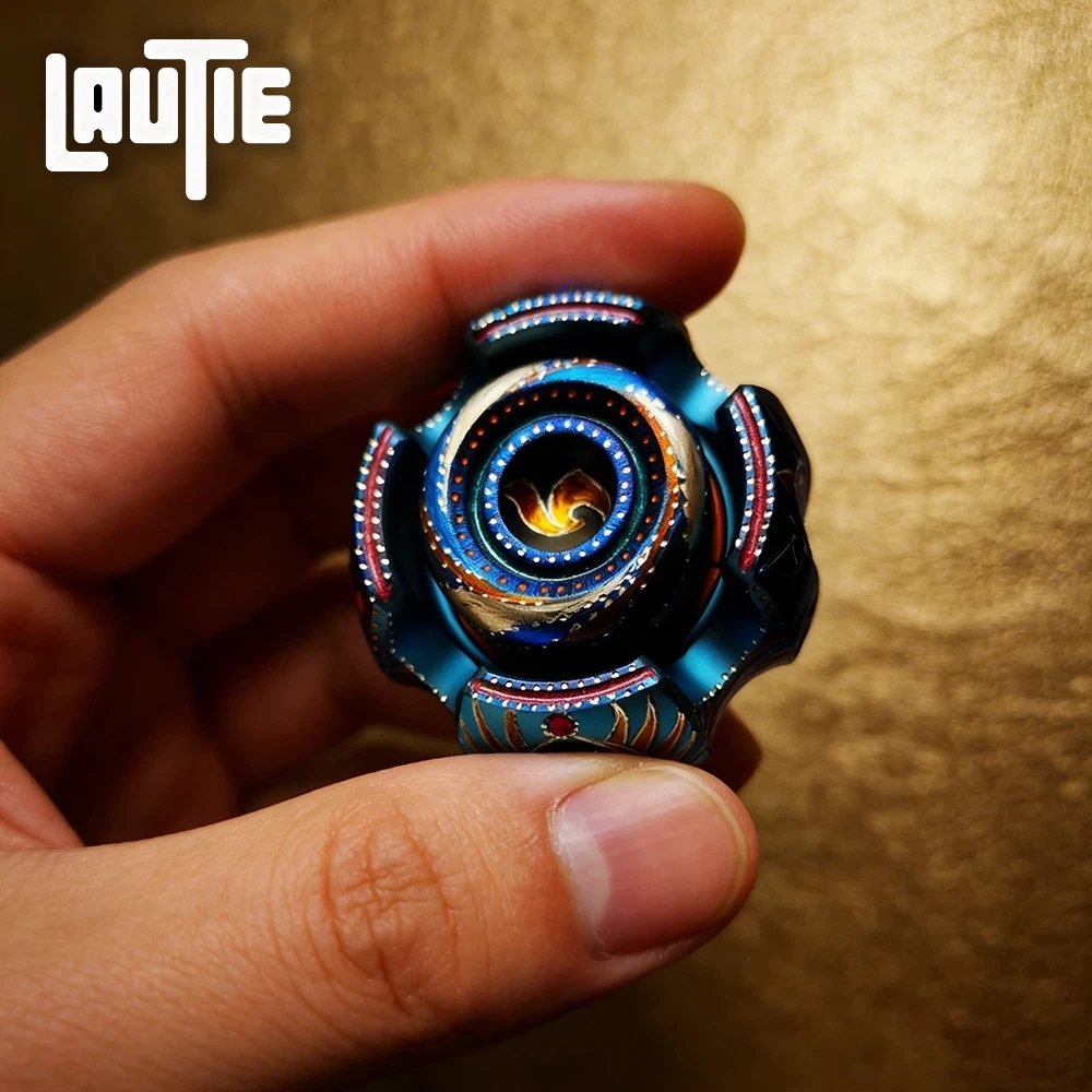 

LAUTIE EDC Noiz-C Titanium Blue Fidget Spinner Noiz Series Luminous Handmade Carving Fidget Toys For Adults Anti-stress Toys