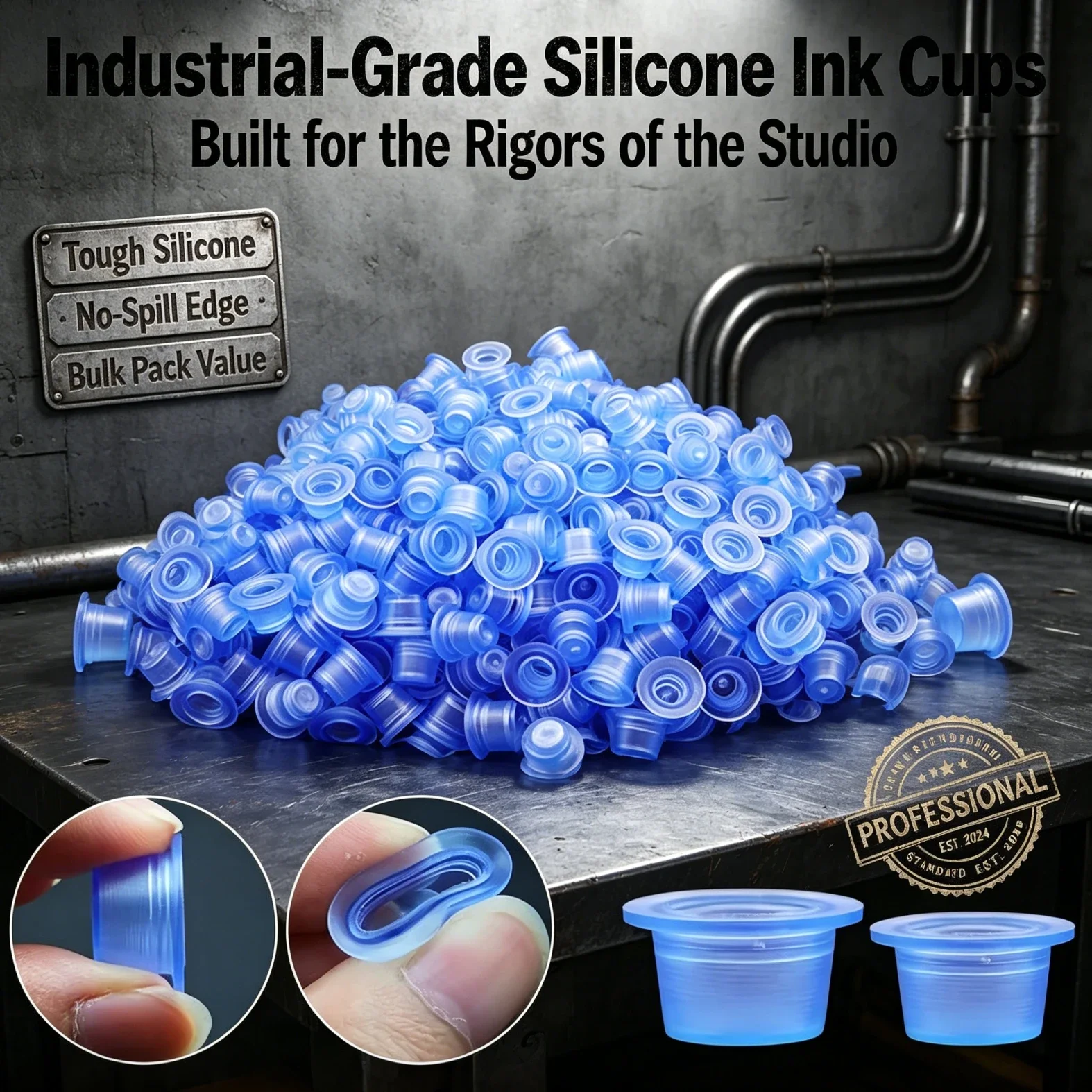 500/500/100pcs Disposable Silicone Tattoo Ink Cup Caps Pigment Holder Container Tattoo Ink Caps Holder Tattoo Accessories