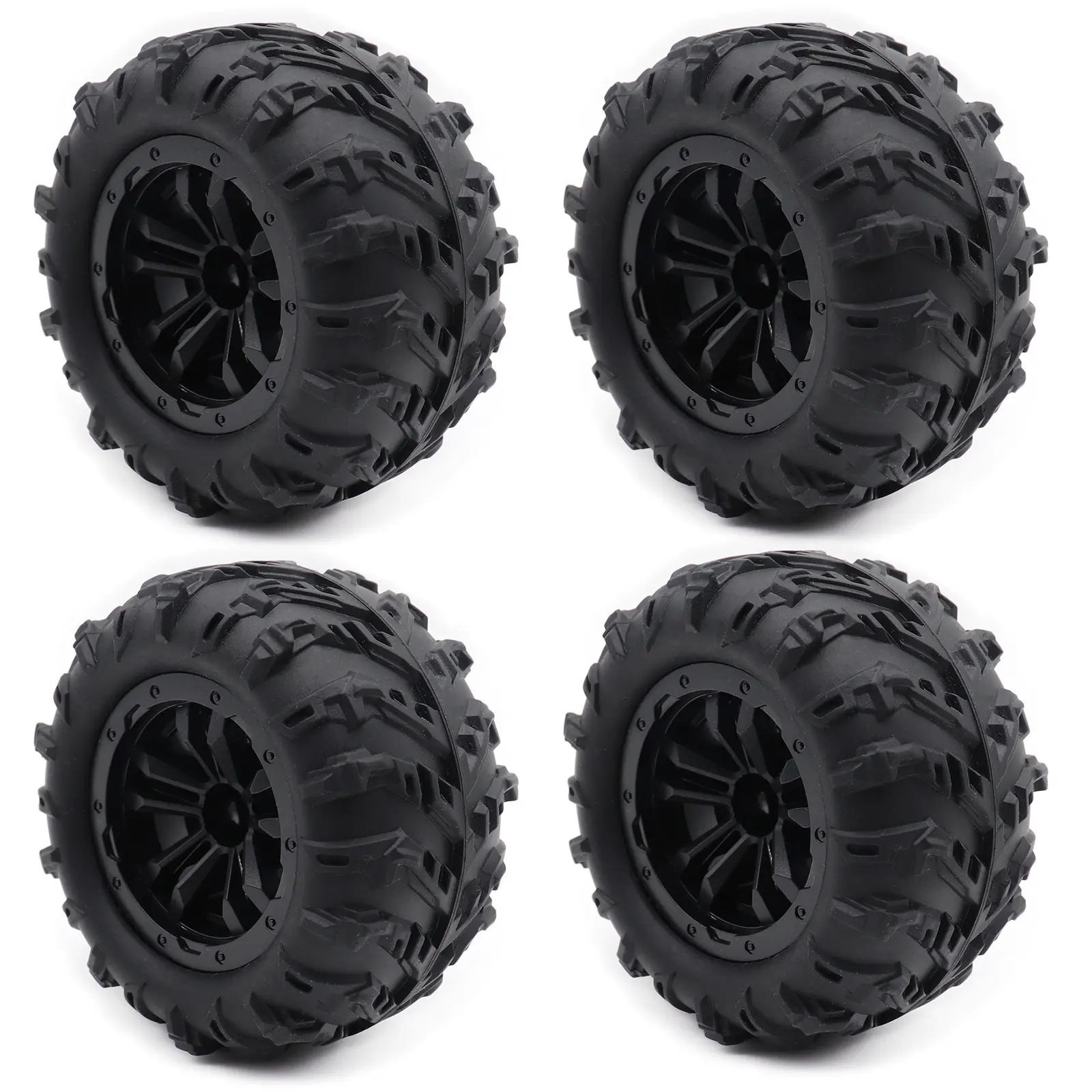 Pneu de borracha hexagonal antiderrapante, 4 unidades, 12mm, 6034 para scy 16101 pro 16102 pro atualização 1/16 rc monster truck peças de roda