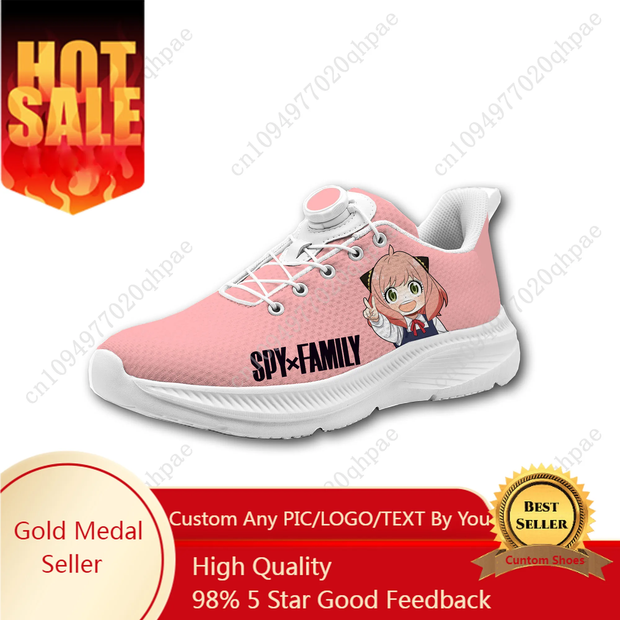 

Кроссовки SPY×FAMILY для мужчин и женщин с вращающейся кнопкой, без шнурков, для активного отдыха, легкие, дышащие, на заказ