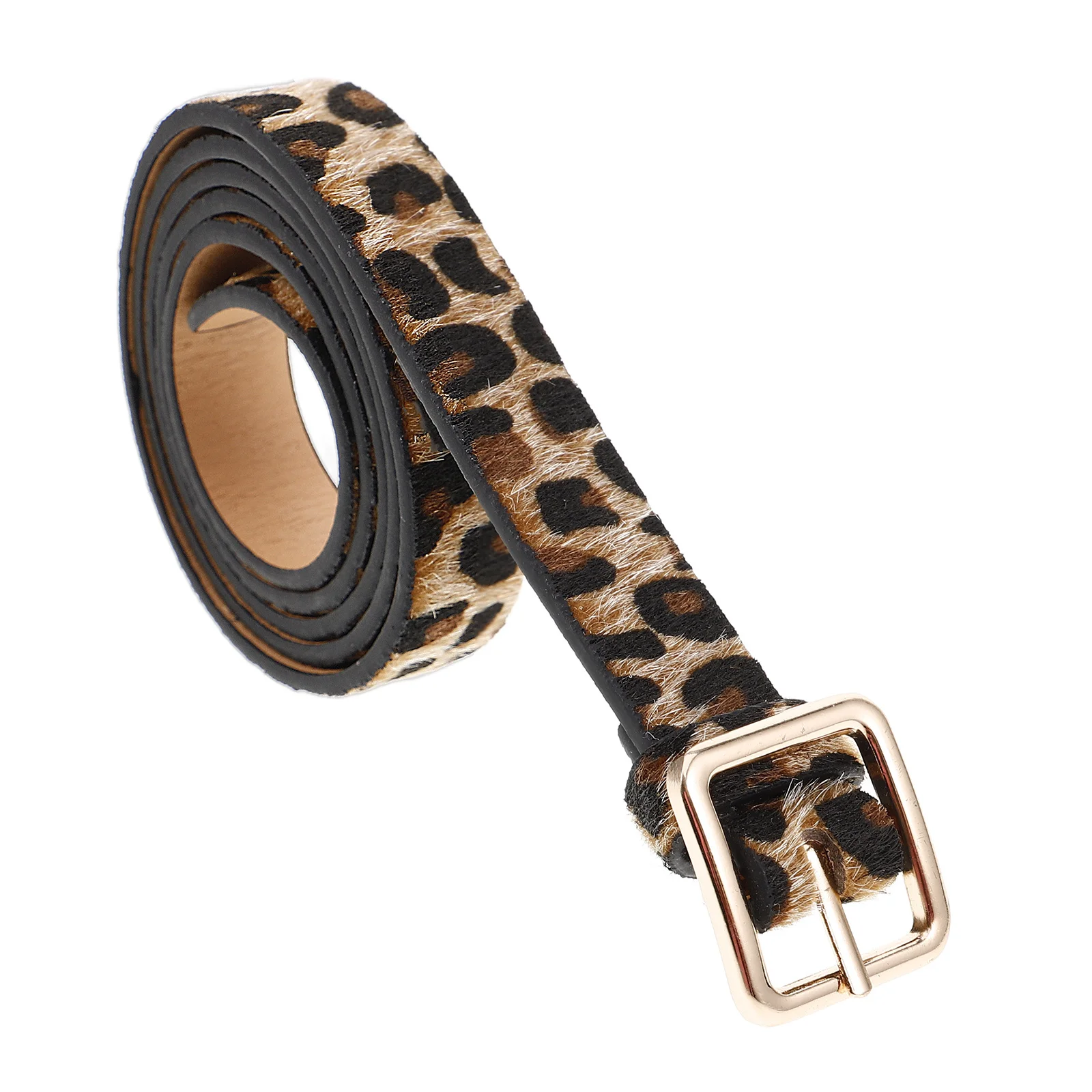 Cintura con stampa leopardata da donna finta cintura vintage con fibbia cinture da donna per pantaloni jeans abito design animale di grandi dimensioni