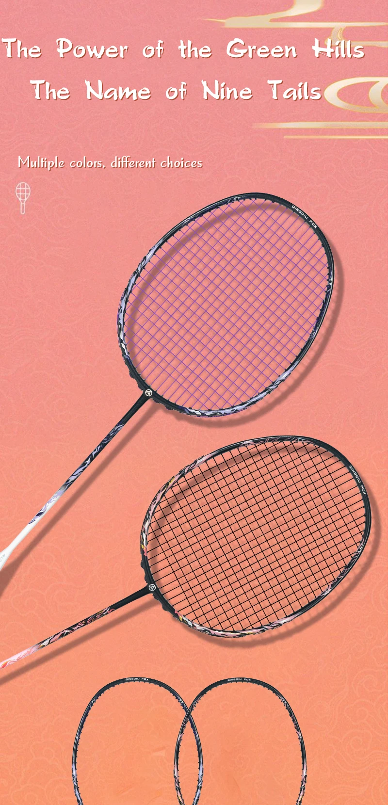 ALPSPORT Badmintonschläger AIR-FOX 8U G6 Ultraleichter 62 g T800 Kohlefaser Max. 30 lbs Lila/Schwarzer Schläger – Detail 9