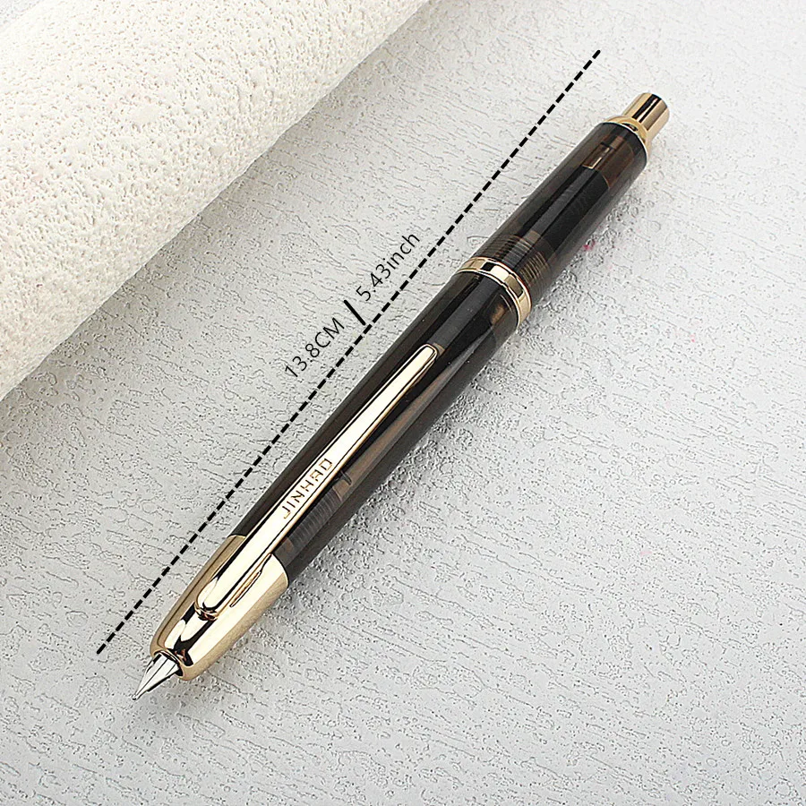 Jinhao 20-Press einziehbarer Füllfederhalter mit EF/F-Feder und Konverter, Kunstharz-Schreib-Geschenkstift – Detail 1