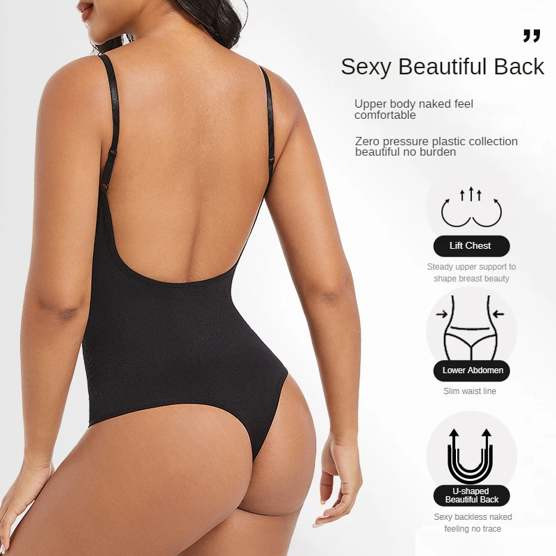 Mulheres baixas de volta sem costura bodysuits shapewear tanga bunda levantador corpo inteiro shaper senhora emagrecimento camisola topos barriga controle espartilho