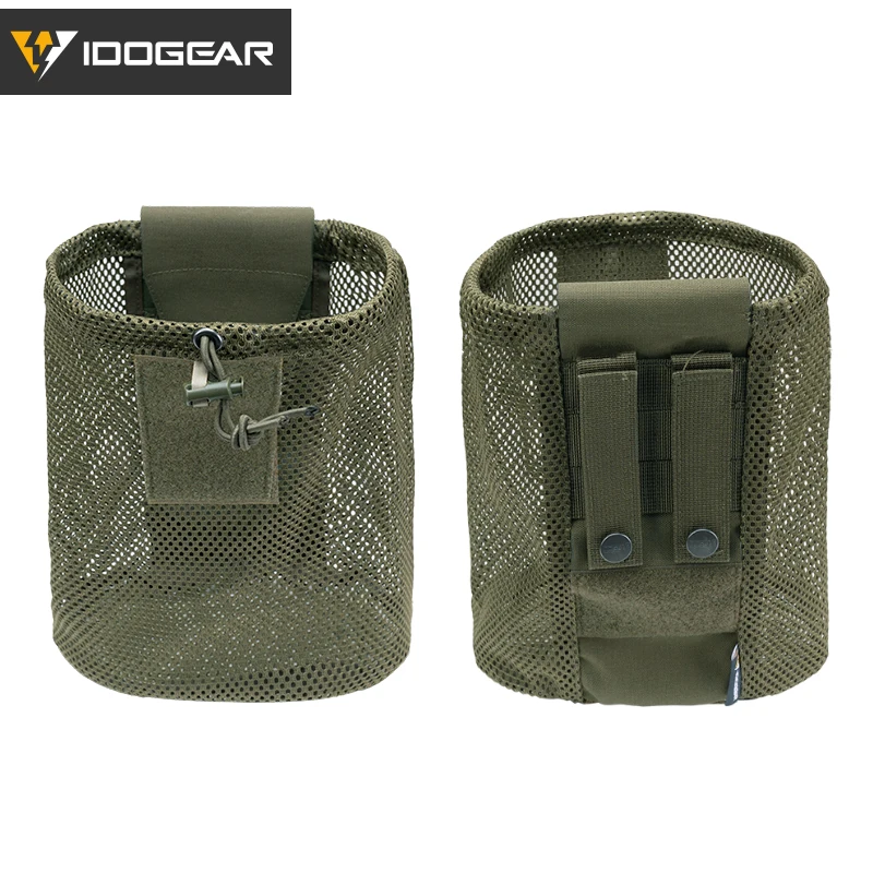 IDOGEAR Tactical Dump Pouch Foldable High Capacity Nylon Mesh MOLLE Belt Compatible Lightweight Durable Drawstring Flap 3595