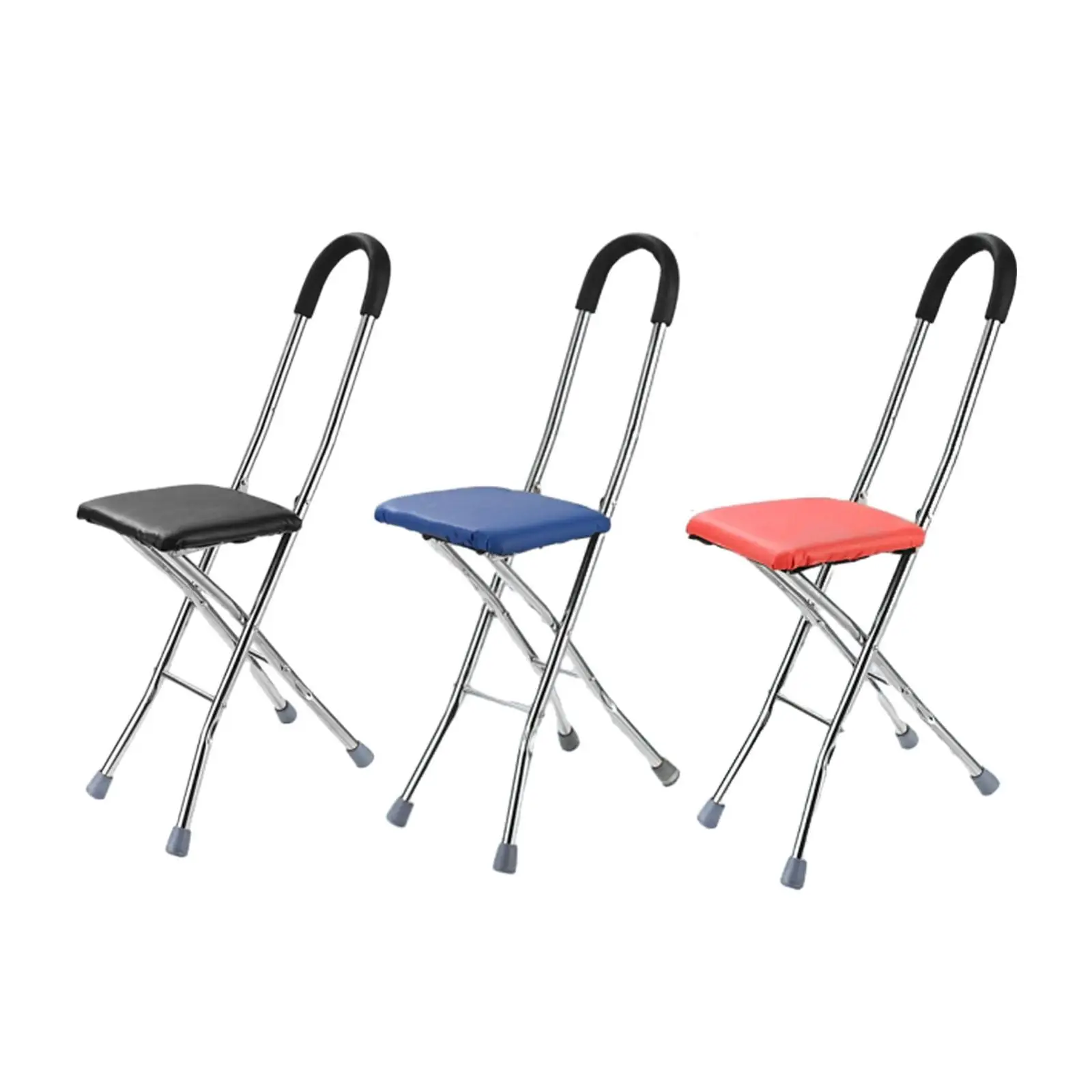 

Folding Cane Seat Outdoor Rest Stool 4 Legs Lightweight Cane Chair Travel Cane Cane Stool for Men Seniors Elderly Hiking Grandpa