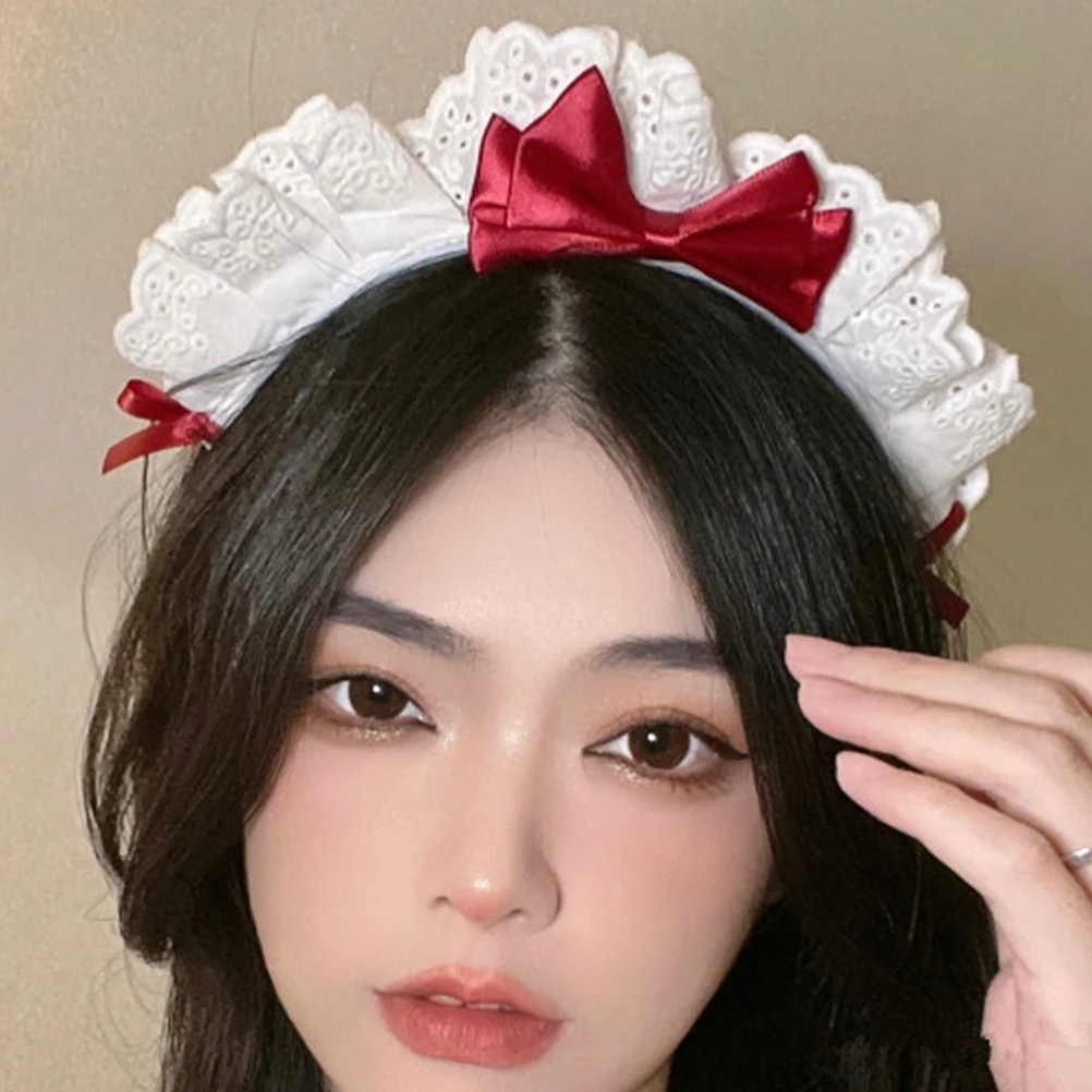 

2 pcs Girls Hairhoops Bowknot Lace Design Women Party Headdress Cosplay Hair Decor Lightweight Comfortable Bows Lolita Hair