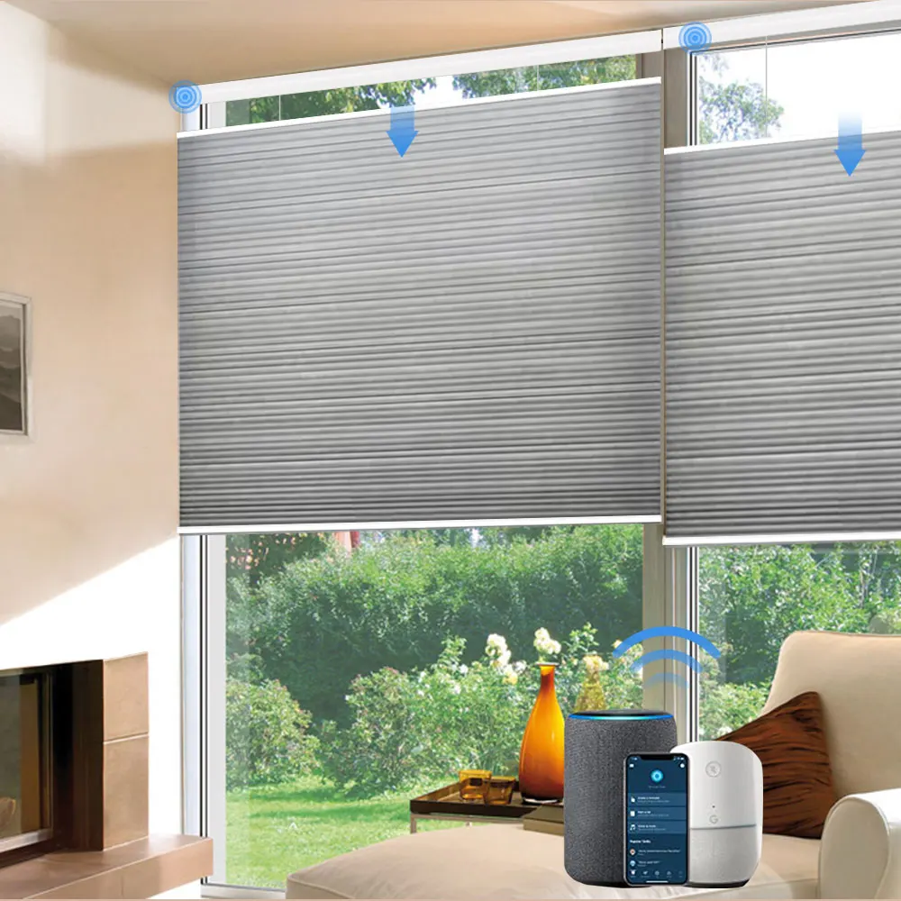 Motorized Cellular Blinds Bottom Up Top Down Shades Battery Blind for Window, Bedroom, Living Room, Privacy Protection